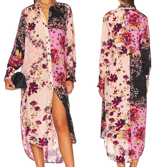 Free People Dresses & Skirts - Free People Jackie Printed Maxi Top Vintage Combo Floral Size XS